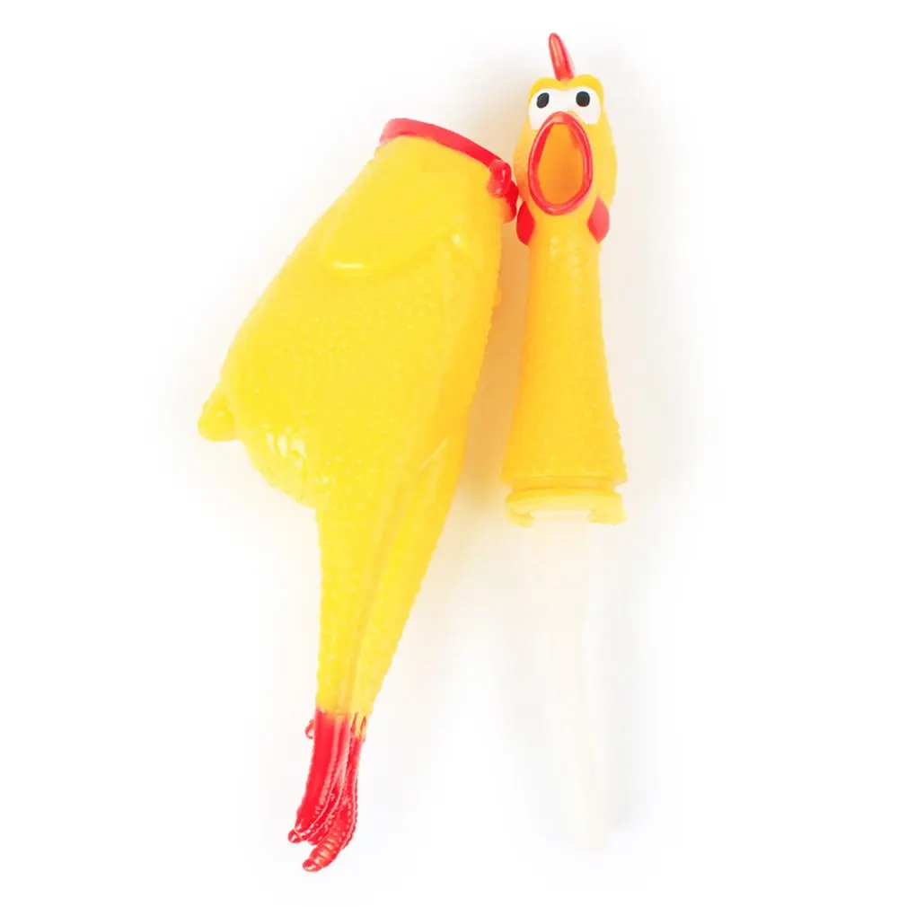 

Screaming Chicken Yellow Rubber Squaking Chicken Toy Novelty Durable Rubber Chicken Perfect Gift for Kids and Dogs 3 Size