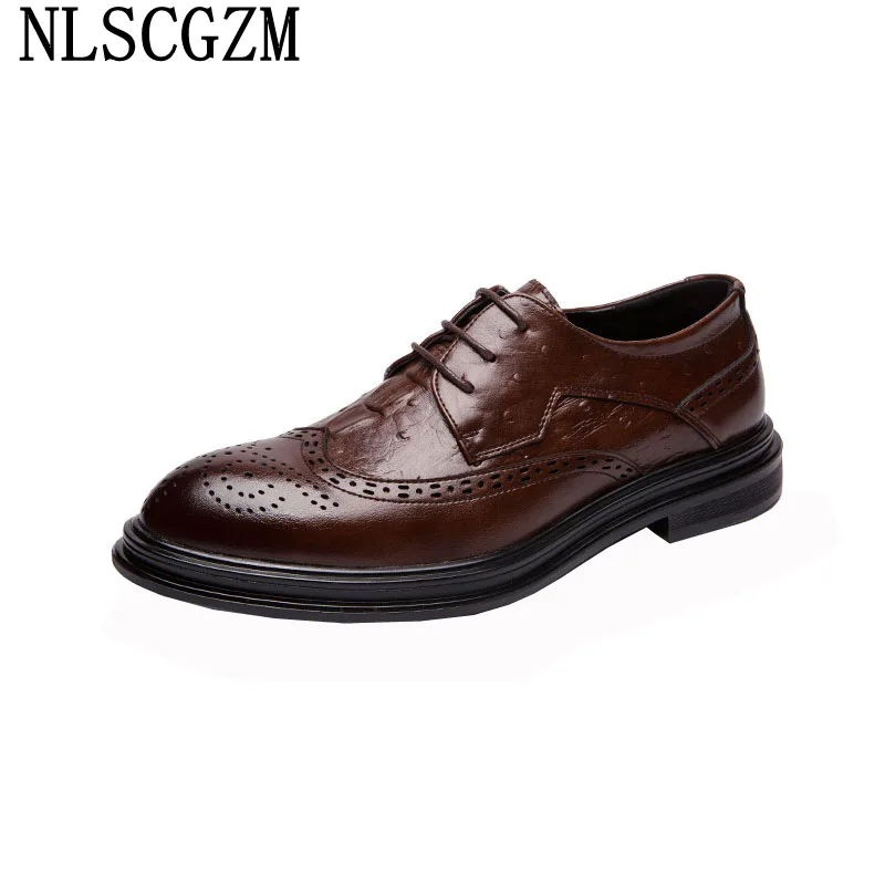 

Brogue Shoes Men Wedding Dress Leather Shoes for Men Coiffeur Office 2023 Men Dress Shoes Italian Business Suit Zapatos Formales