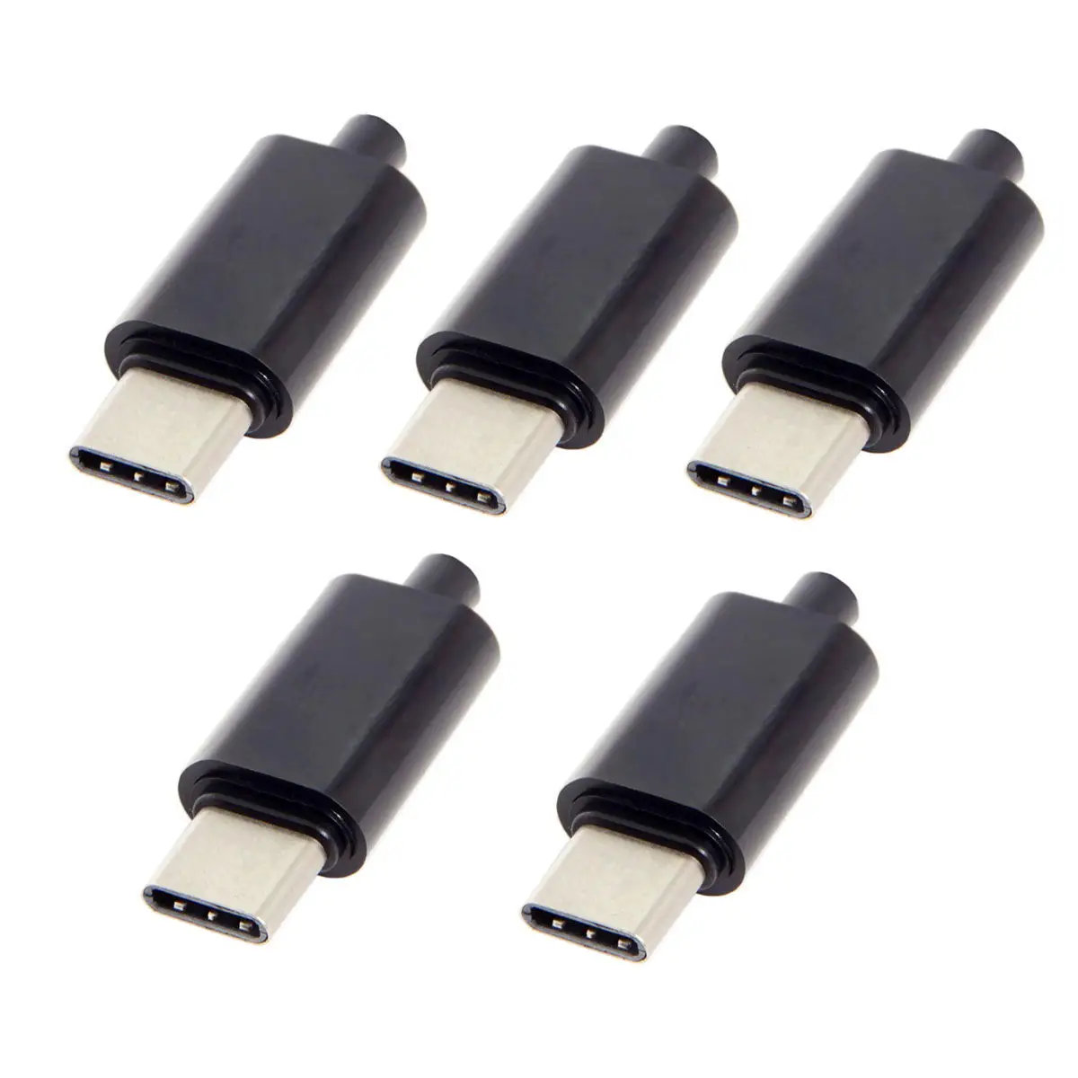 Jimier 5 шт./лот DIY 24pin USB Тип C USB-C Мужской OTG хост тип 1 k резистор с черной крышкой