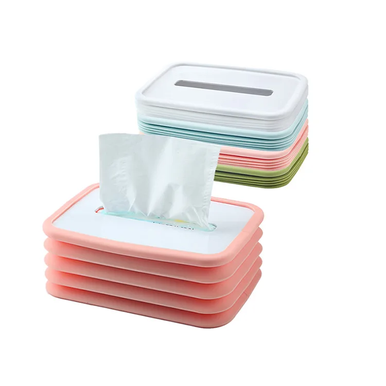 

Creative silicone elastic lift car towel box restaurant coffee table table table spring cartridge does not drop paper towels