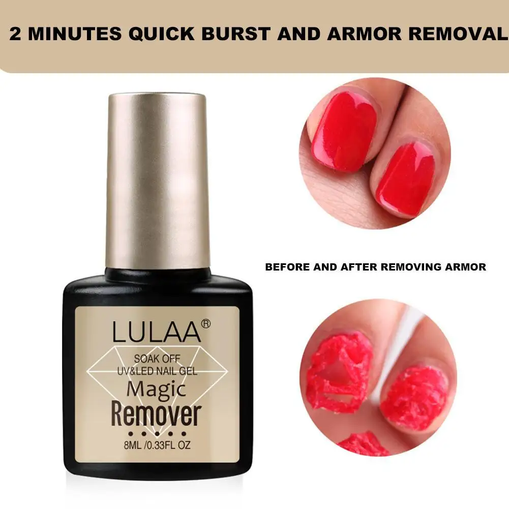 8 Ml Magic Remover Nail Polish Remover Bursting Remove Cleaner Free Tools Wipes Nail Lint Degreaser Sticky Gel Layer O9O5