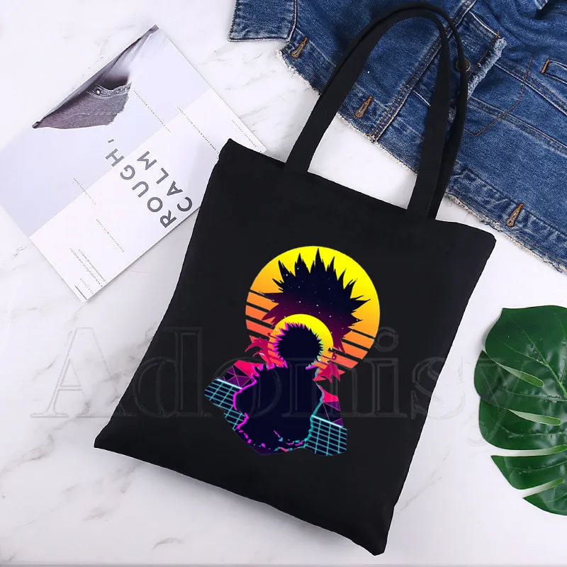 

Dabi Women Handbags Canvas Tote Shopping Bags Reusable Shopping Bag Eco Foldable Black