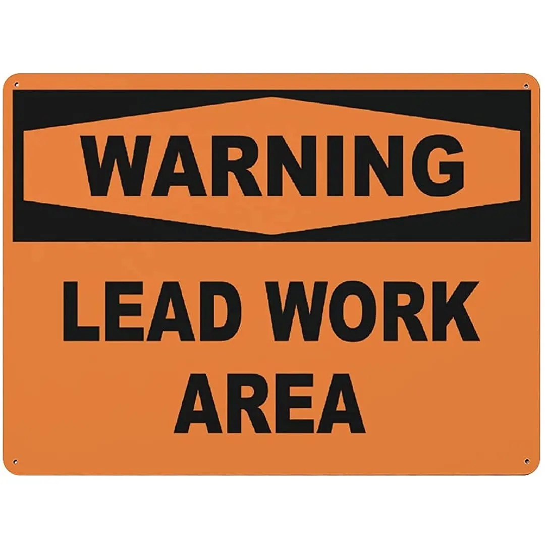 

Metal Sign Warning Lead Work Area Aluminum Signs for Indoor Outdoor and Road Wall Decoration 12x16inch