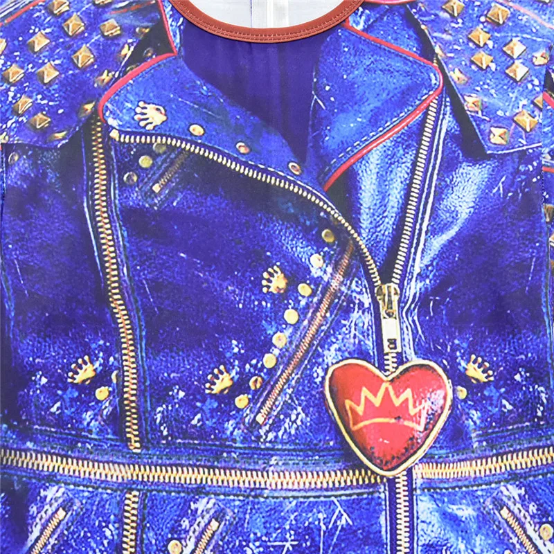 

Hot selling Descendants 3 Evie cosplay Dress Halloween costumes for kid girl Long sleeve Jumpsuits