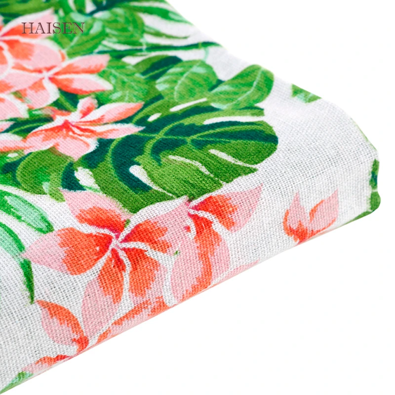 Тканевая ткань из хлопка и льна с цветочным принтом для квилтинга шитья сделай