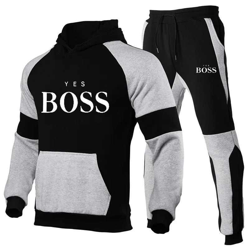 

Men's Thick Hoodie Two-piece Sportswear Fitness Pants Jogging Hoodie Sports Pants Set Hot Sale 2021
