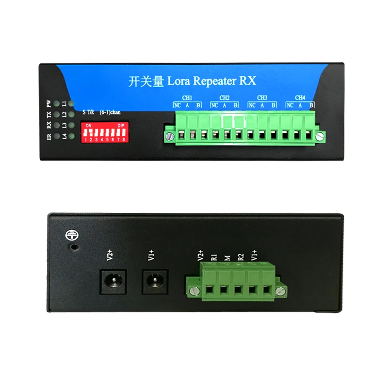 4 channel switching data acquisition and conversion LORA module Transmission repeater Wireless digital radio 433M IoT