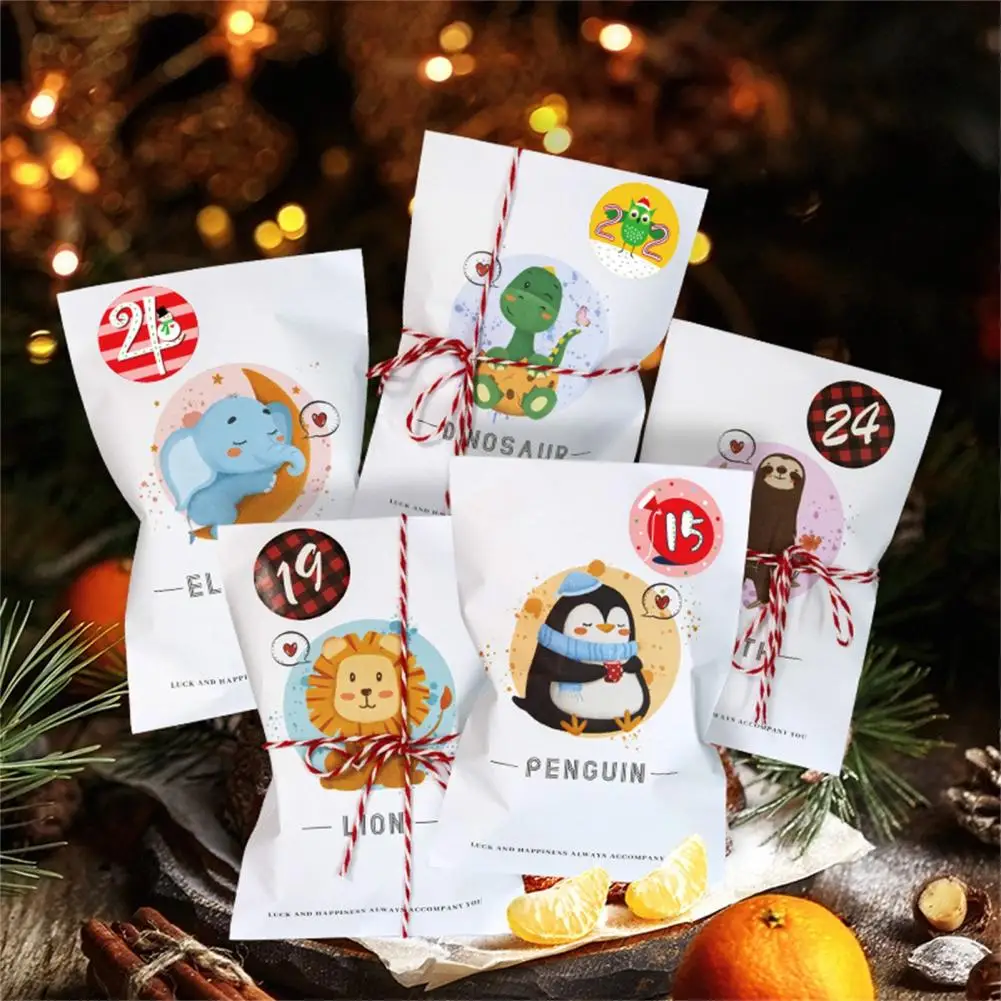 

Портативный многофункциональный бумажный подарочный пакет с животными, 24 комплекта