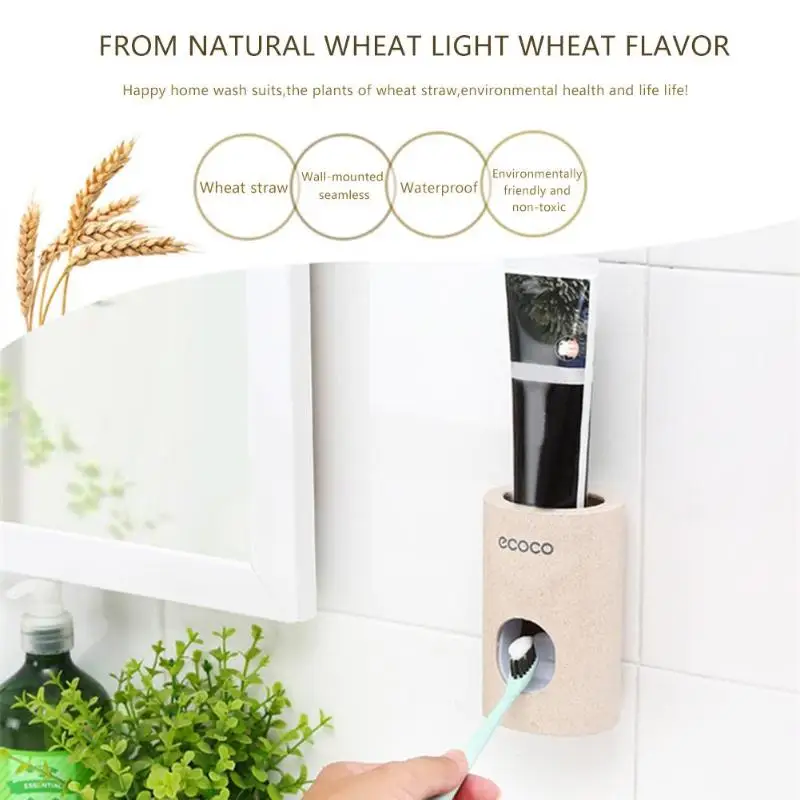 

Automatic Toothpaste Dispenser Dust-proof Wall Mount Stand Toothpaste Squeezers with carton box Bathroom Accessories Set