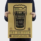 AIMEER the griffin пивной фестиваль пива Daquan карта ресторана ностальгическая ретро крафт-бумага постер украшение настенные наклейки 51x36 см