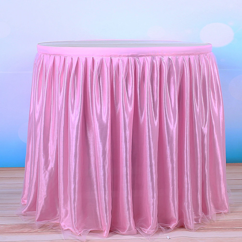 

1pcs Table Skirt Cover Birthday Party Wedding Party Decoration Tablecloth Baby Shower Party Lace Tulle Tutu Table Skirt Cover