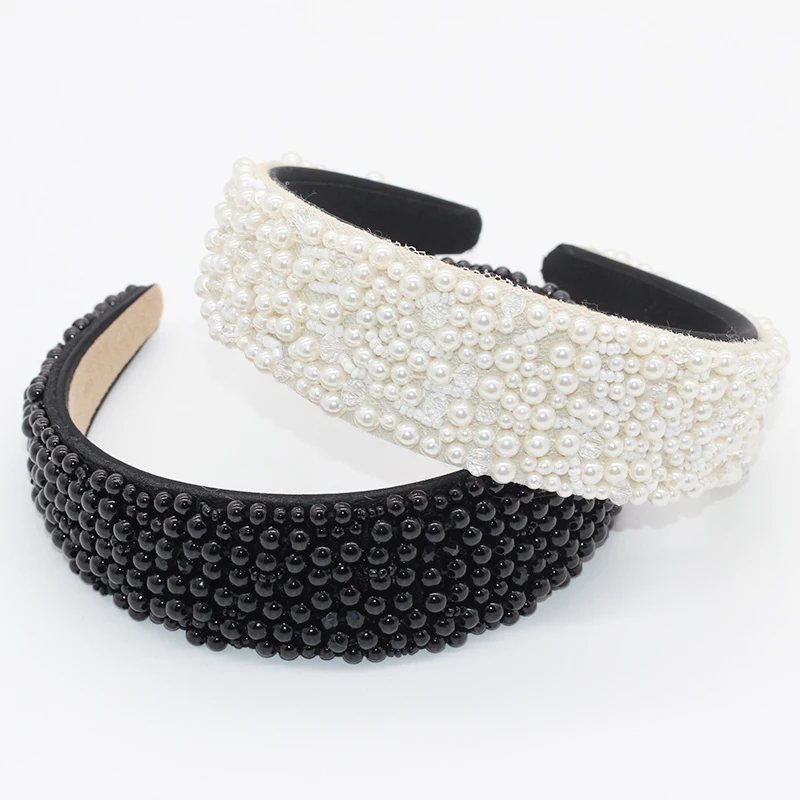 New Baroque hair hoop wide edge ladies pearl rice beads wild prom catwalk travel gift accessories 783 | Украшения и аксессуары