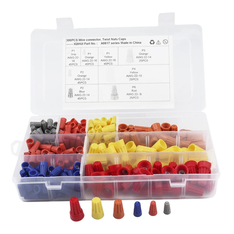 300 шт. провод соединитель поворот на электрической гайки пружинный колпачок