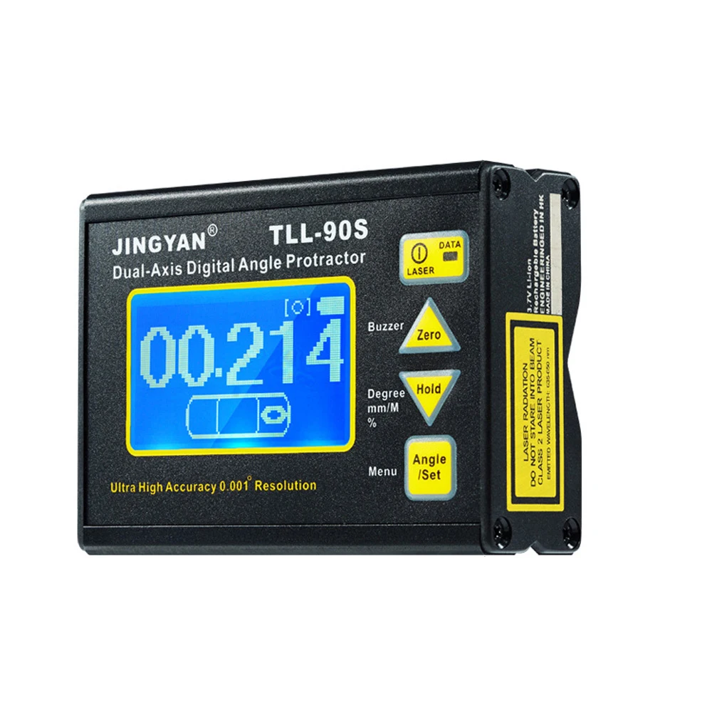 

TLL-90S профессиональный измеритель с ЖК-дисплеем 0,005 дюйма, Двухосевой цифровой лазерный уровень с разрешением 0,001 °, инклинометр, угловой тра...