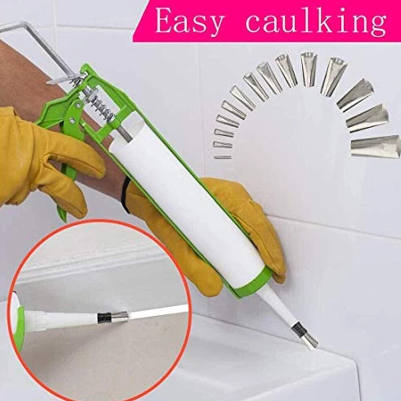 

14PCS Multifunctional Silicone Caulking Finisher Sealant Nozzle Kits Glue Remover Scraper Caulking Nozzle Scraper Grout Kit FD
