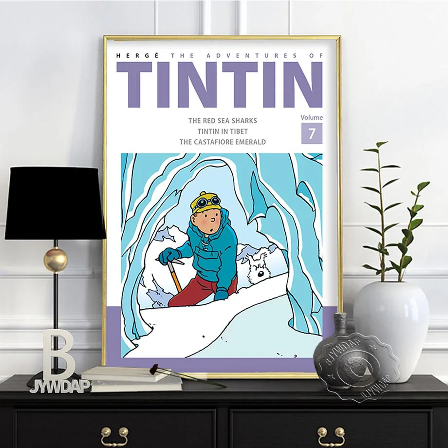 

Catoon Movie The Adventures Of Tintin Role High Quality Prints Poster,Tintin Vintage Wall Art Bar Coffee Kids Room Wall Decor
