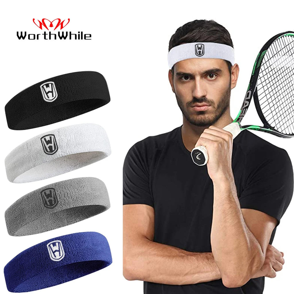 WorthWhile Cotton Athletic Headband Elastic Sweatbands Women Men Basketball Sports Gym Fitness Sweat Band Volleyball Tennis | Спорт и