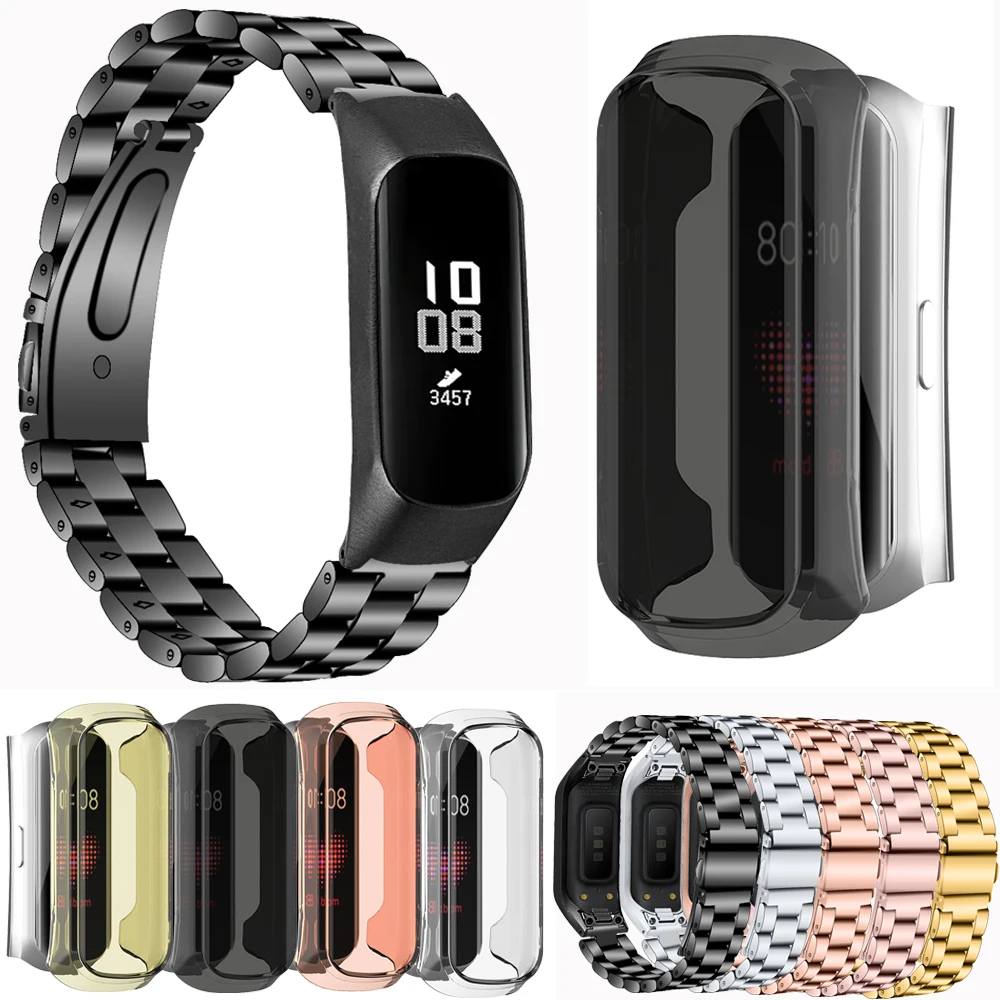 Ремешок из нержавеющей стали для Samsung Galaxy Fit e SM R375 браслет наручных часов с ТПУ
