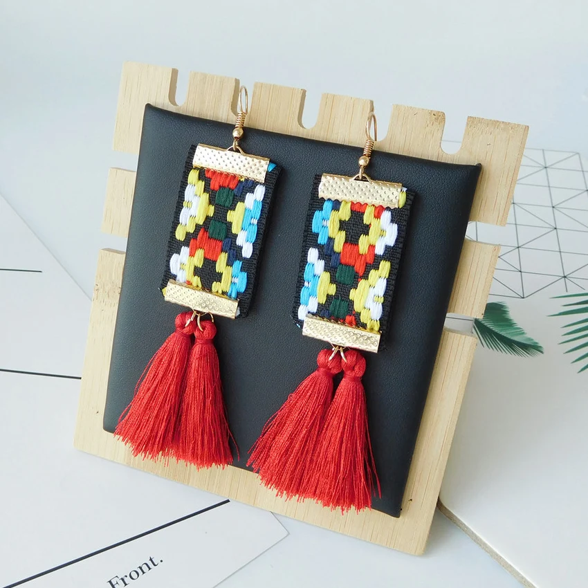 HC 2021 тренд шелк ткань Длинные висячие серьги длинные массивные серьги-кисточки