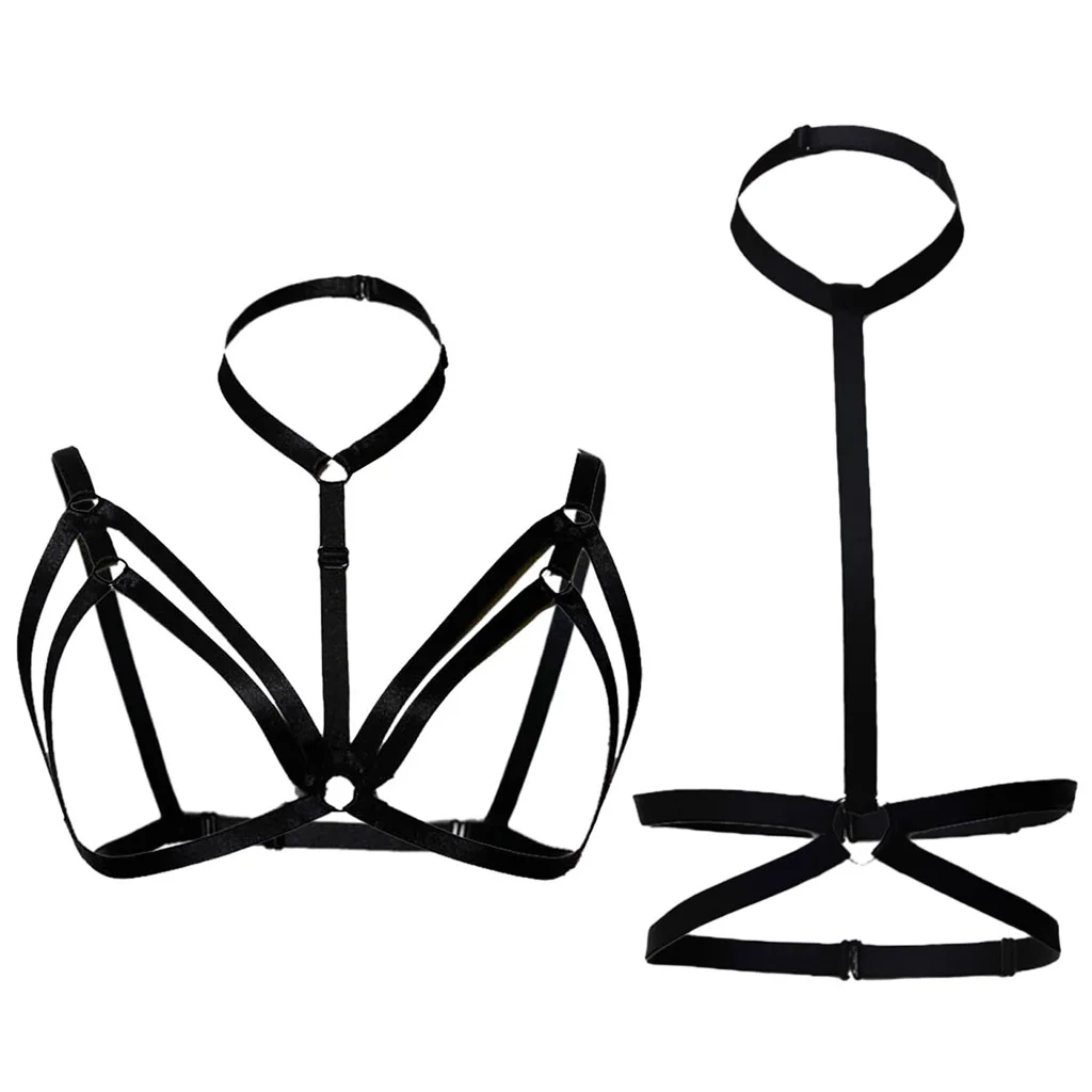 Женский эластичный купальник бикини с бретельками через шею готический организм