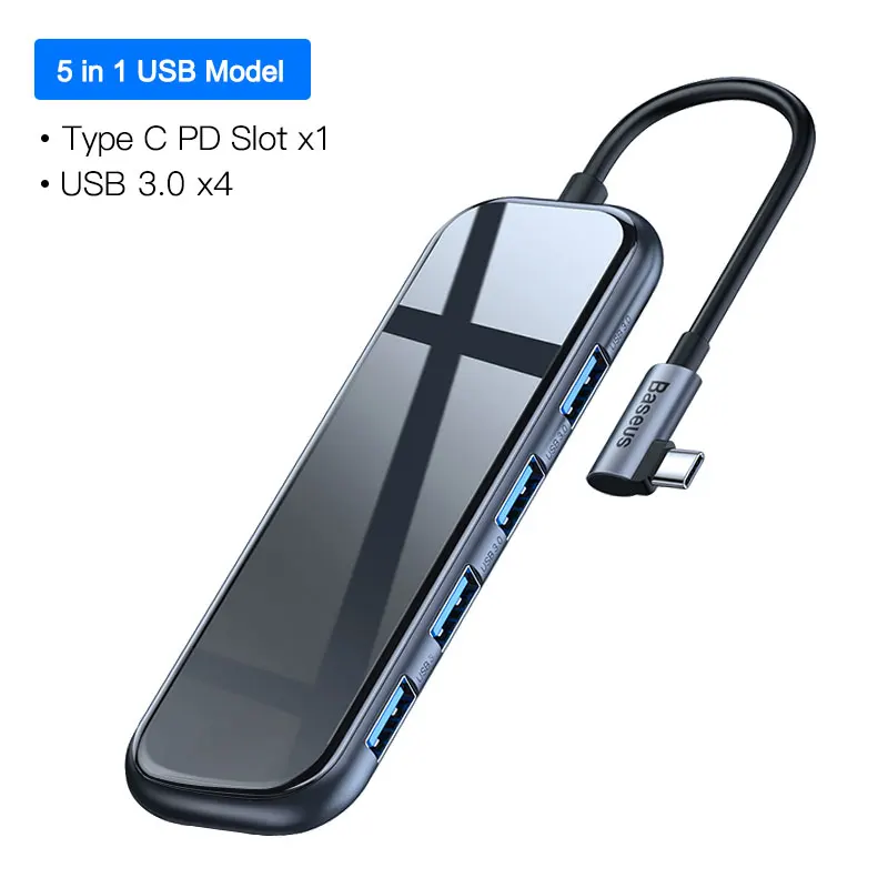 USB 3.0 USB HUB Baseus USB C концентратор к USB 3,0 HDMI RJ45 адаптер для MacBook Pro Air мульти Тип C концентратор с беспроводной зарядкой для iWatch USB-C концентратор - Цвет: USB 3.0 USB HUB