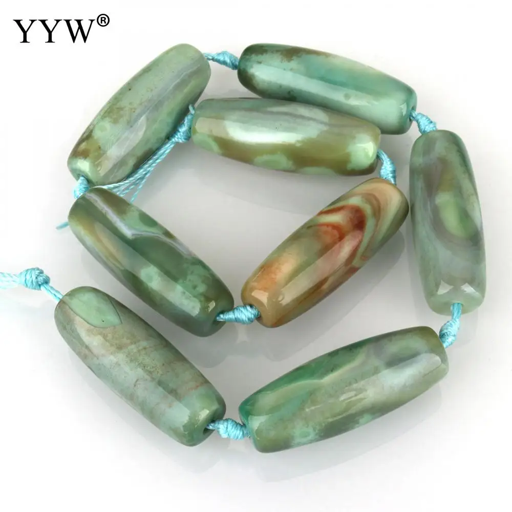 

8PCs/Strand New Green Natural Tibetan Dzi Beads Loose Stone Beads 15Inch for DIY Bracelet Necklace Jewelry Making Good Quality