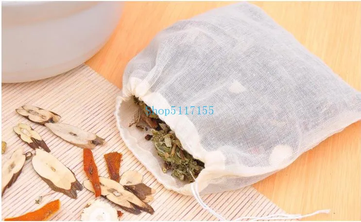 

1000pcs NEW Cotton Muslin Drawstring Strainer Tea Spice Fruit Juice Food Separate Filter Bag For Drinking Tea Tools
