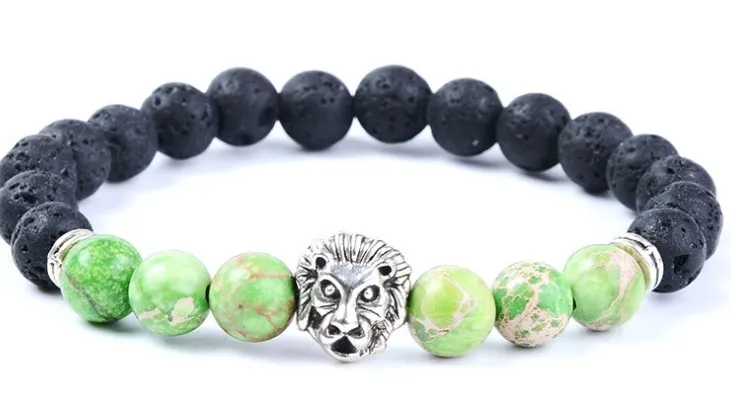 8 мм rg3 Серебряный Эластичный регулируемый очаровательный медный Лев натуральный