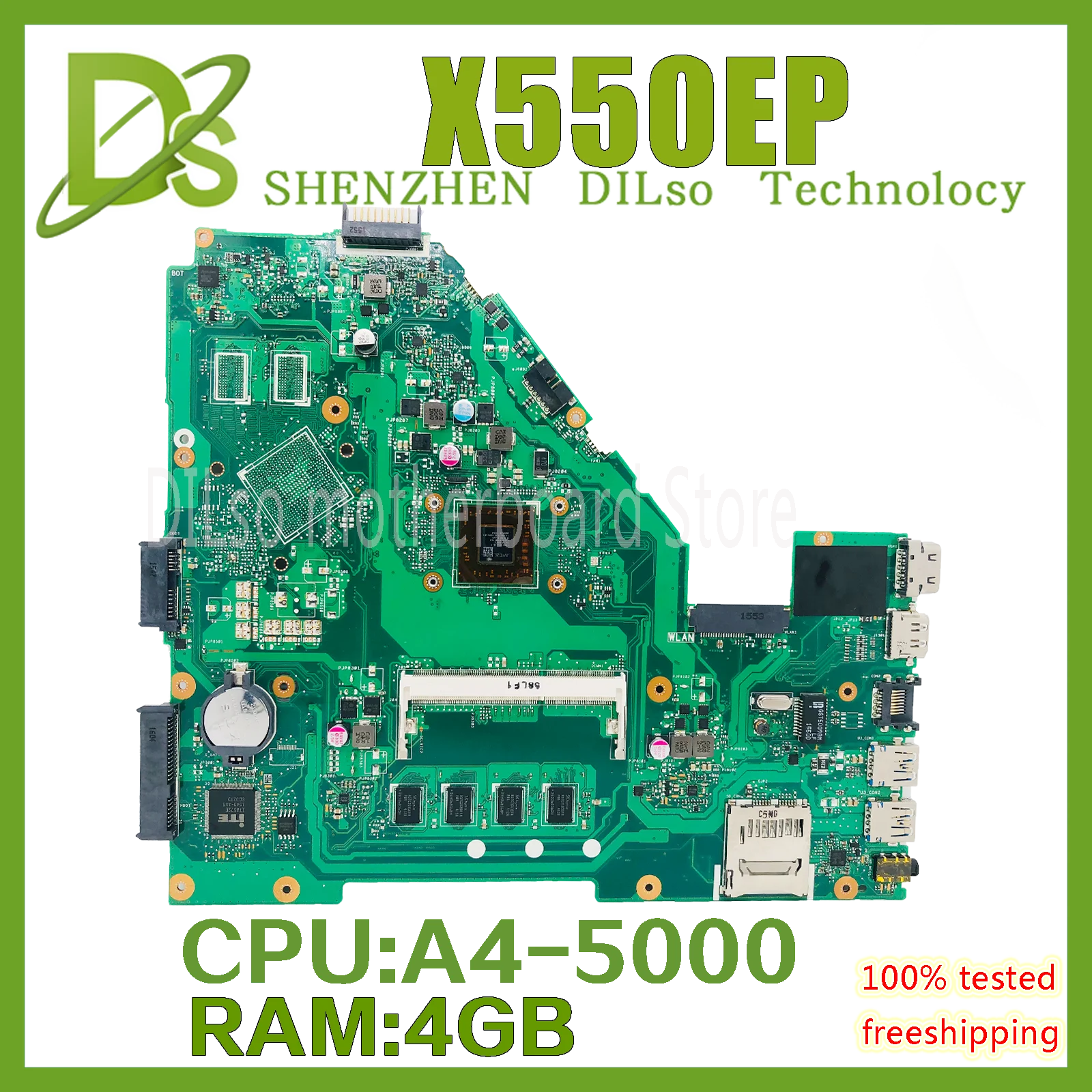 

Материнская плата X550EP подходит для ноутбуков ASUS X552E X552W X552EP X550WE X550WA, материнская плата для ноутбуков с A4-5000U 4 Гб ОЗУ 100% ТЕСТ ОК