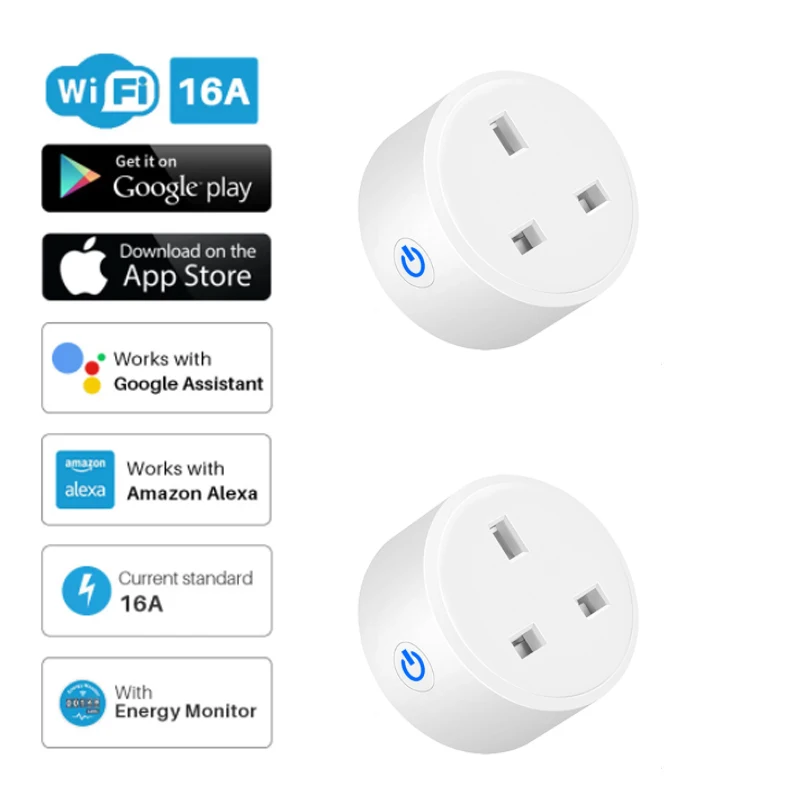 

Умная розетка с Wi-Fi, 16 А/20 А, с монитором питания