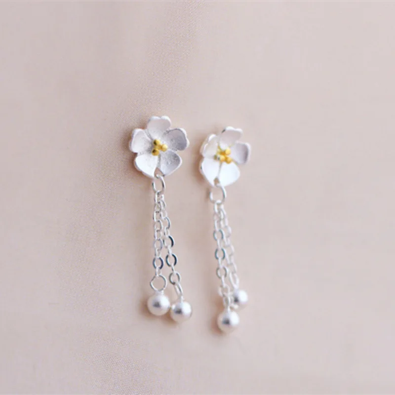 

Modern Jewelry Flower Earrings 2021 Spring New Hot Selling Tassel Dangle Earrings For Sweet Girl Woman Party Gifts