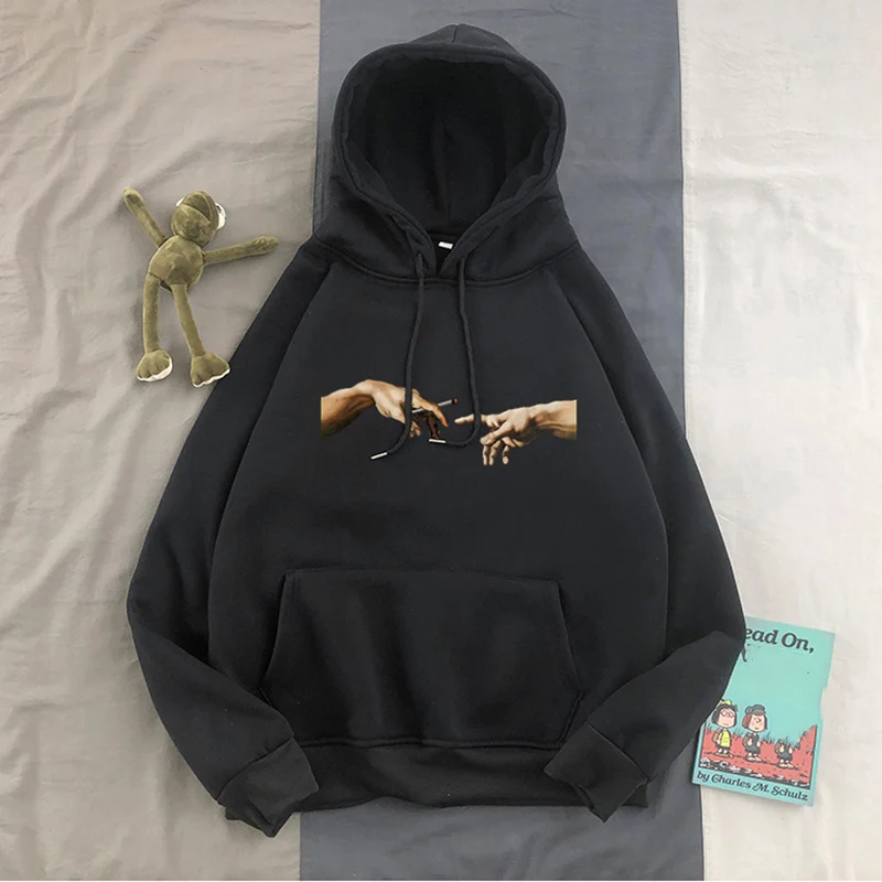 Толстовка Женская/мужская с принтом Рука Бога простой Универсальный пуловер в