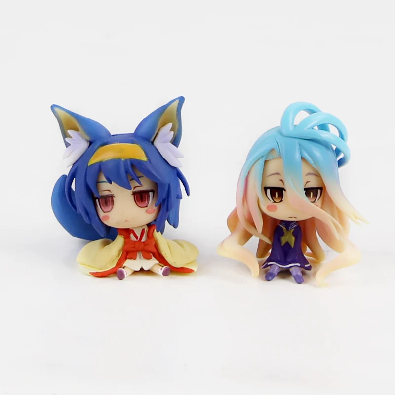 4-6cm 6pcs/set No Game Life Figures Shiro Sora Jibril Hatsuse Izuna Steve Q Ver. Dolls Anime Model Toys | Игрушки и хобби