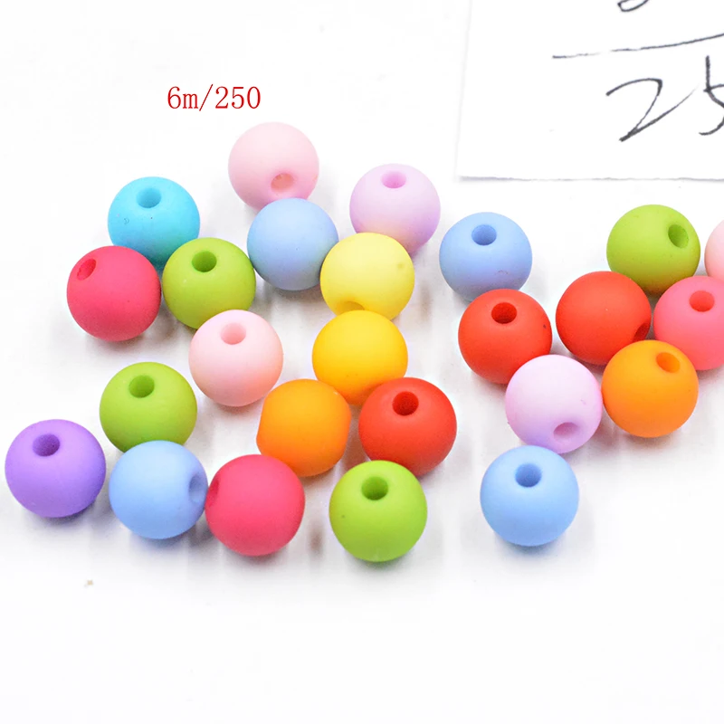 FLTMRH круглые бусины матового цвета для изготовления ювелирных изделий из акрила и