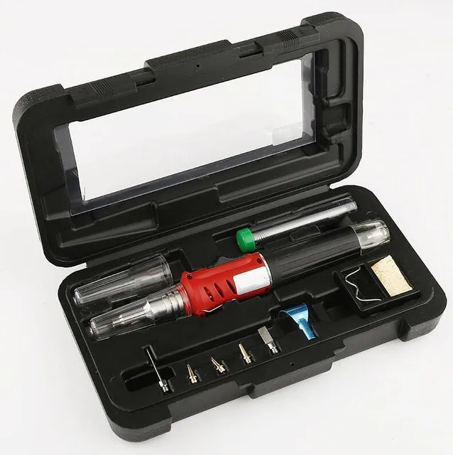 

Self-Ignition 10-in-1 Gas Soldering Iron Cordless Welding Torch Kit Tool HS-1115K Top Quality Ignition Butane Gas Soldering Iron