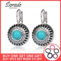 dorado resin stone drop earrings for women retro new vintage ethnic statement female hanging dangle earring ear jewelry gift