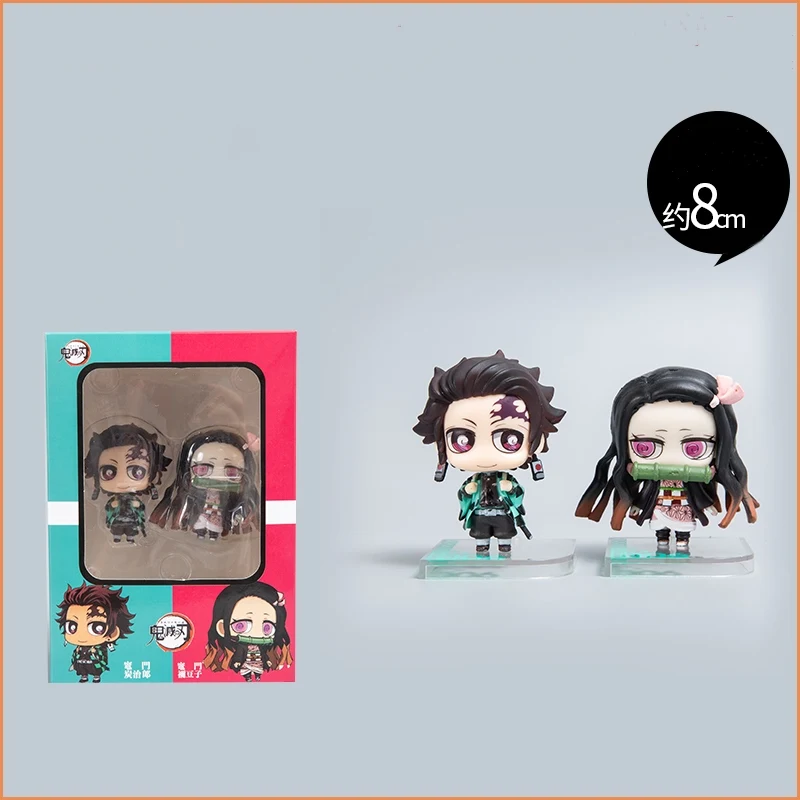 2 шт./компл. 7 см аниме Demon Slayer Kimetsu No Yaiba фигурка Q Posket Kamado Tanjirou Nezuko ПВХ модель игрушки