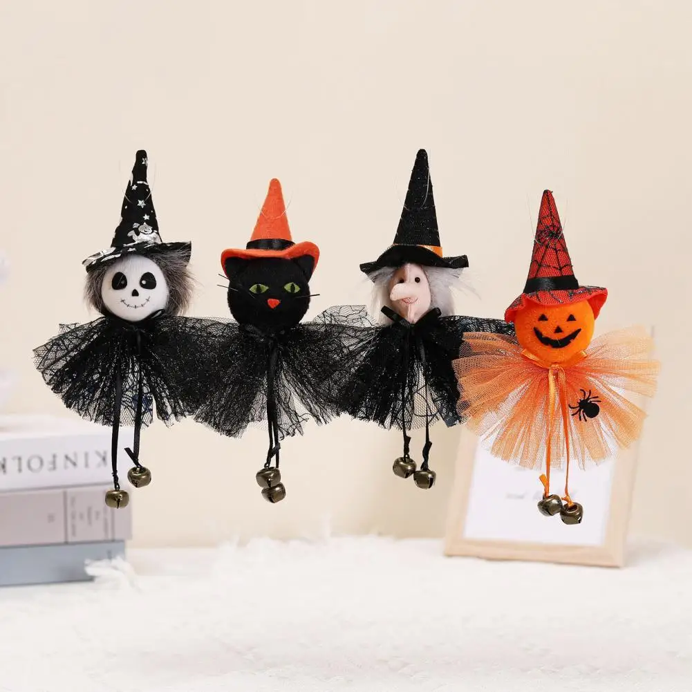 

Hanging Ornament Realistic Decorative Soft Texture Halloween Pumpkin Witch Black Cats Pendant Indoor Decoration For Party Bar