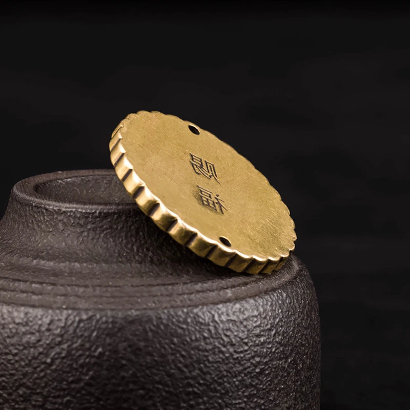 Ретро латунные китайские текстовые круглые бирки Брелоки для ключей ювелирные