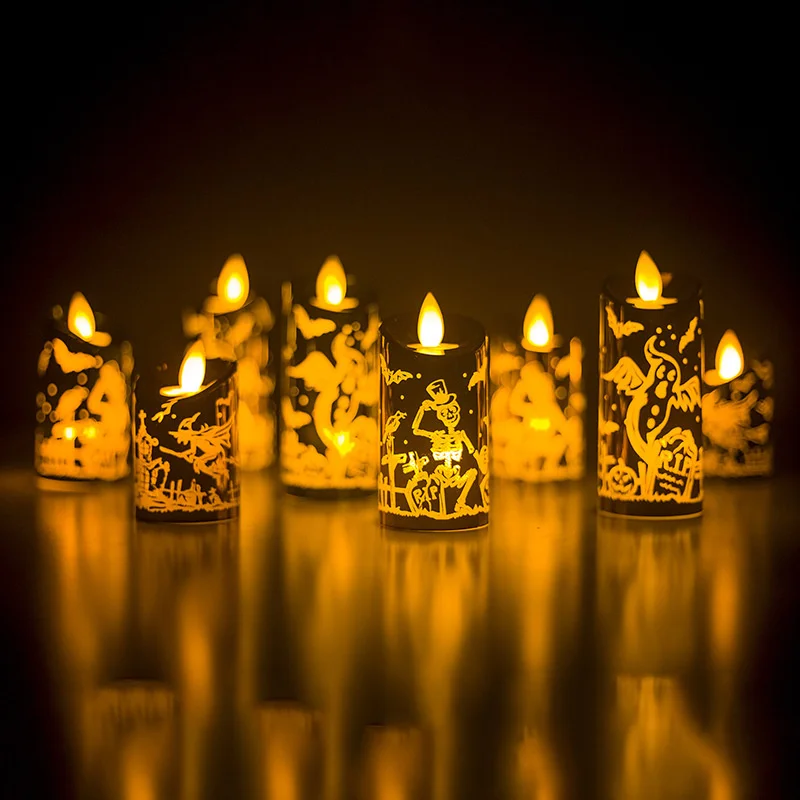 Halloween Candle Light LED Colorful Candlestick Table Top Decoration Party Happy Decor For Home | Дом и сад