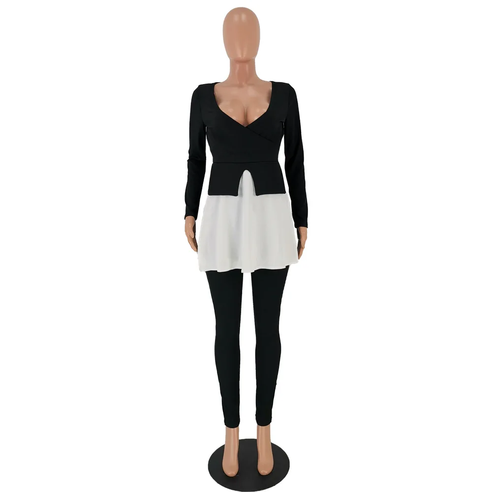 Женские повседневные Женский комплект 2 шт. с глубоким v-образным вырезом