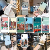 amsterdam city poster phone case for huawei p40 p20 p30 mate 40 20 10 lite pro nova 5t p smart 2019