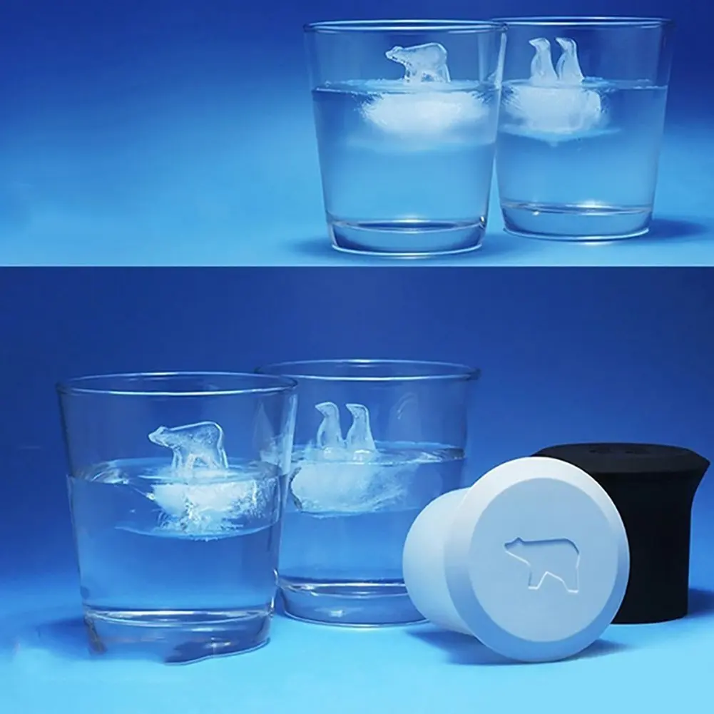 2pc Silicone Ice Cube Mold Penguin Polar Bear Popsicle Molds Tray Maker Trays Kichen Accessories |