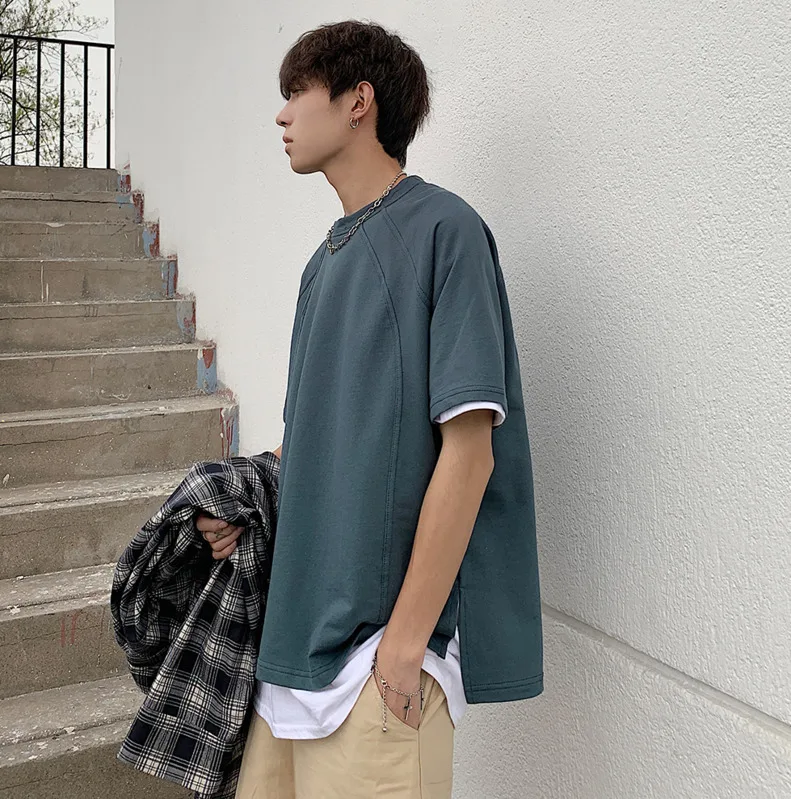 Новинка лета 2020 популярная однотонная свободная футболка с короткими рукавами