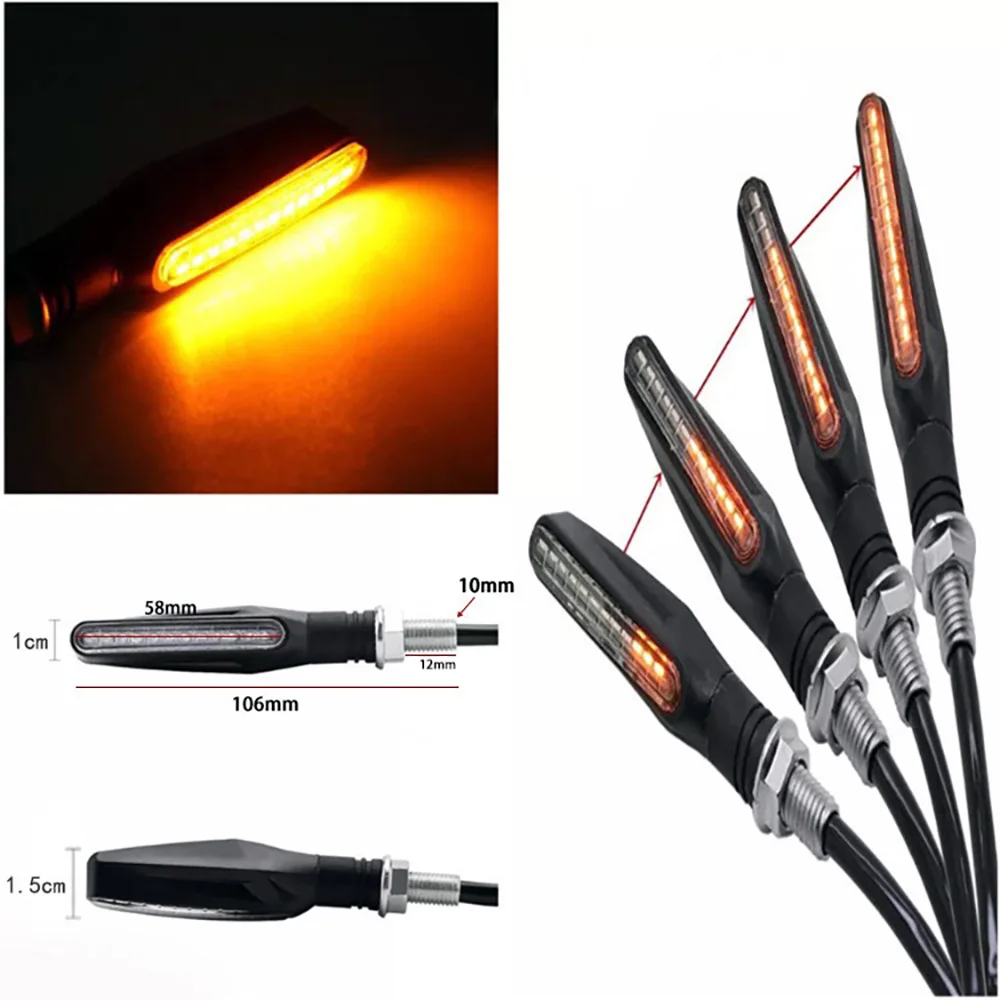2 шт . желтый белый красный мигалка для мотоцикла LED ABS универсальный течет вода