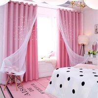 2 panels double layer tulle yarn curtains blackout solid window curtain for living room decor curtain drapes home decor quality