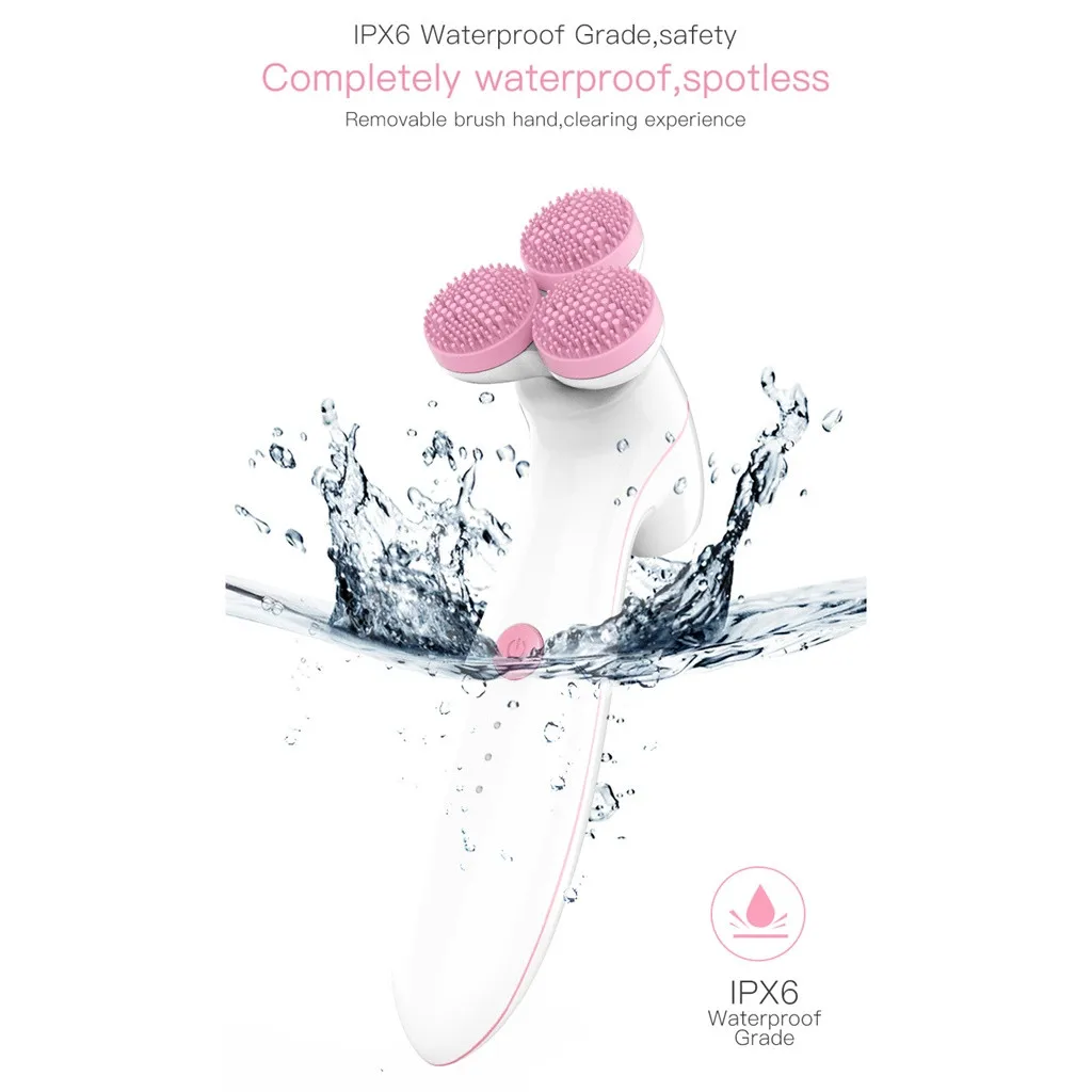 Мощная щетка для чистки лица Водостойкий силиконовый очиститель электрическая