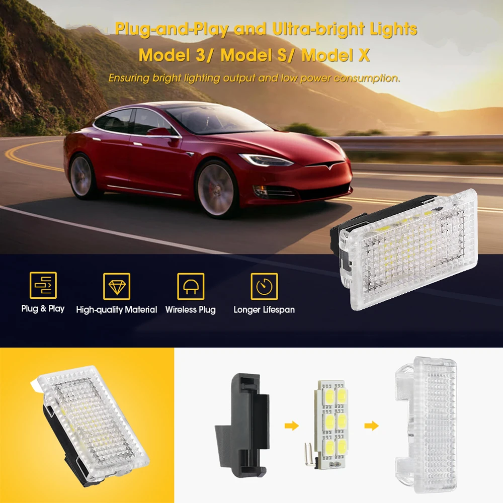 9 шт. обновленный светодиодный светильник для интерьера Tesla модель 3 модель S модель X Легкий штекер Замена Внутренний багажник светильник светодиодный светильник