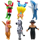 Infalatable костюмы, способный преодолевать Броды для взрослых мужчин и женщин Косплей тигр животные надувной карнавальный костюм вечерние Рождество иностранцев платье для ролевых игр