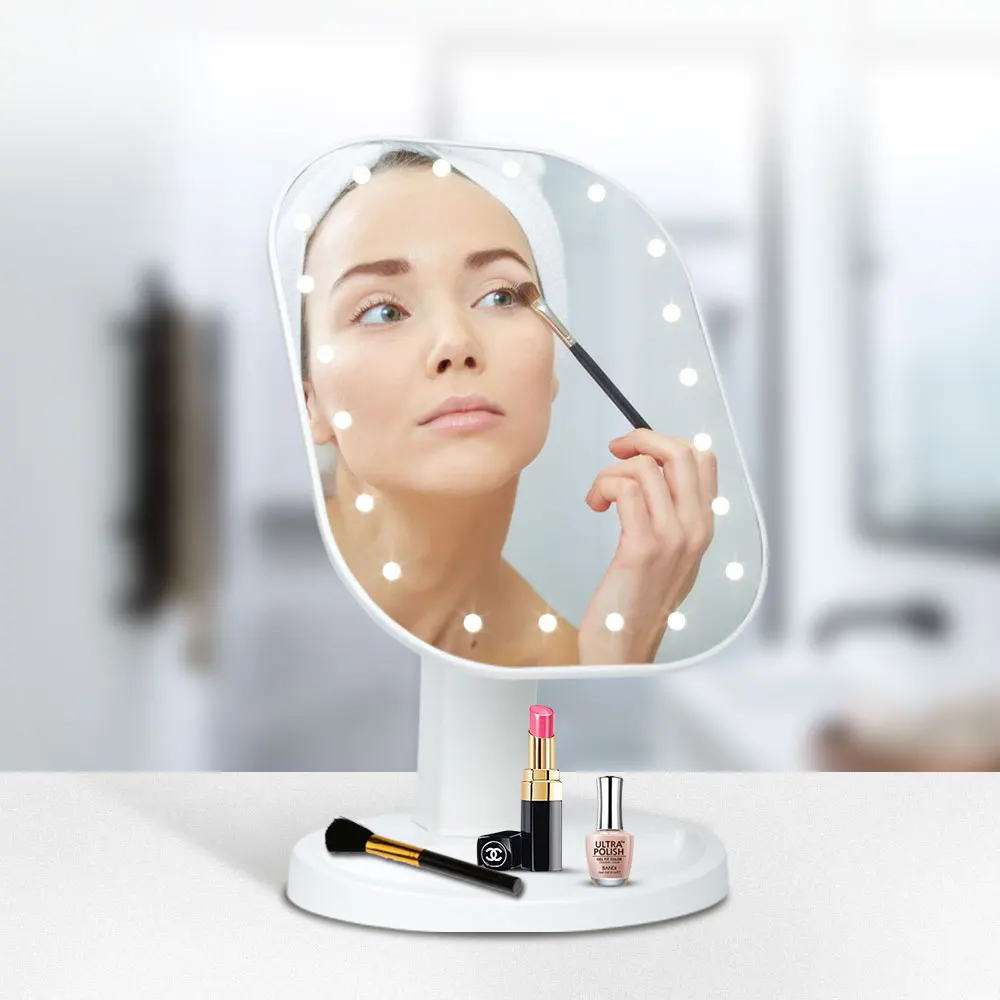 Зеркало для макияжа с сенсорным экраном и 20 светодиодный одами регулируемое на 180